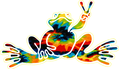 Cool Peace Frog Tie Dye 1960s Fashion Nonconformists Button