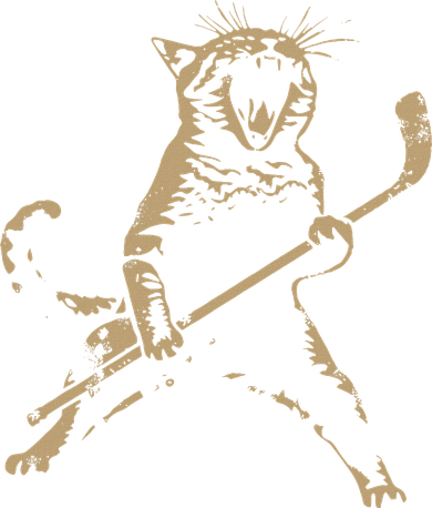 Cat Playing Ice Hockey Women's Hoodie