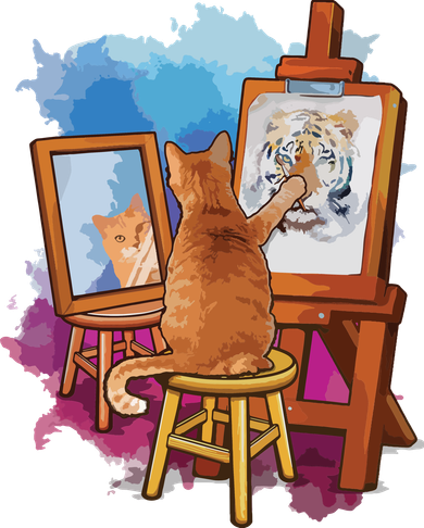 Cat Painting Lion Artistic Animals Lover Graphic Novelty Toddler Hoodie