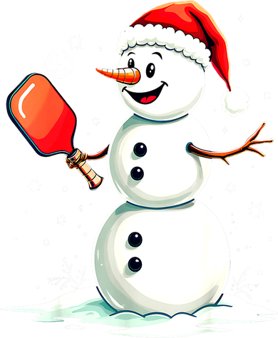 Christmas Pickleball Player Funny Pickleball Snowman Xmas Gift Kids T-Shirt
