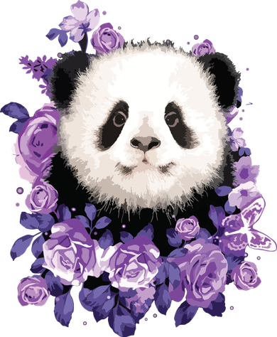 Cute Panda Purple Flowers Panda Lovers Gift Women's Hoodie