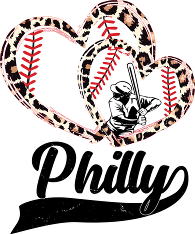 Cute Philly Philadelphia Baseball Hearts Women's Long Sleeve Shirt