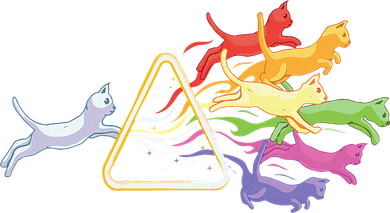 Cat Prism Rainbow Light Funny Physics Science Spectral Cat Women's Sweatshirt