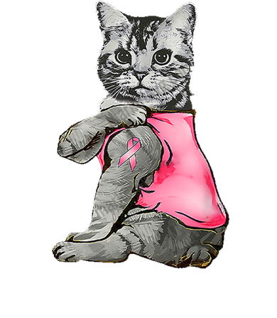 Cat Pink Ribbon Breast Cancer Coffee Mug