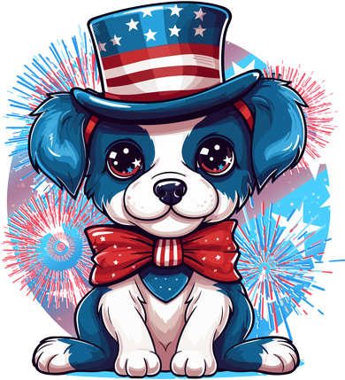 Cute Patriotic Red White And Blue Puppy Dog Visor