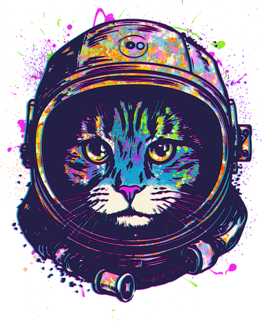 Colorful Paint Splat Astronaut Cat Toddler Hoodie
