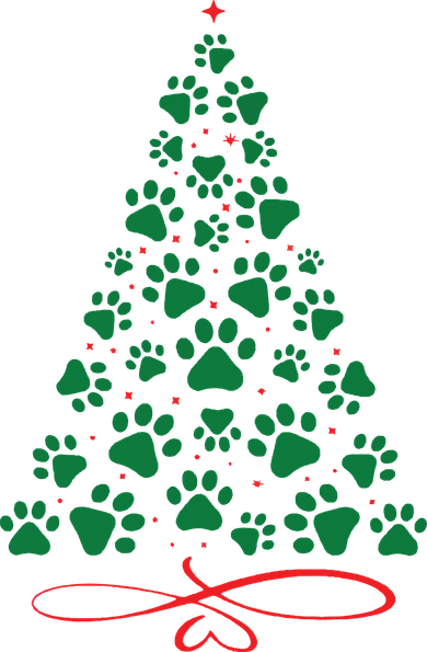 Christmas Paw Tree Christmas Dog Paw Christmas Tree Women's Sweatshirt