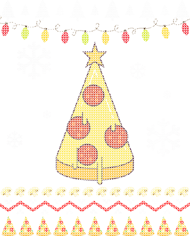 Pizza Christmas Tree Ugly Long Sleeve Shirt