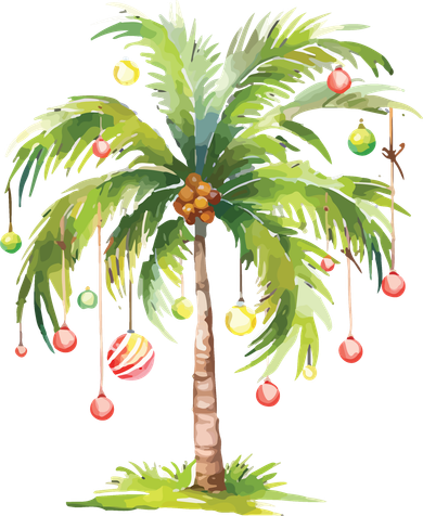 Christmas Palm Tree Tropical Christmas On The Beach Ornament