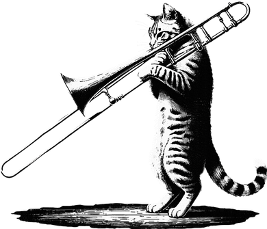 Cat Playing Trombone Player Trombonist Instrument Kids T-Shirt