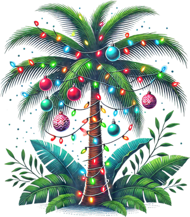 Christmas Palm Tree Merry Christmas Tropical Christmas Women's Hoodie