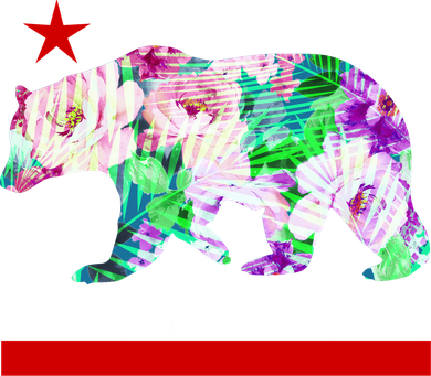 Floral California Republic Bear Tropical Bear Kids Hoodie
