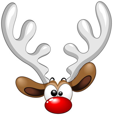 Christmas Red Nose Reindeer Face  Coaster
