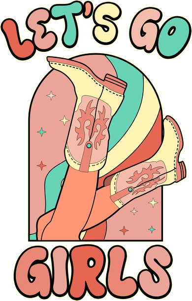 Cute Retro Lets Go Cowgirl Bachelorette Bridesmaids Party Kids T-Shirt