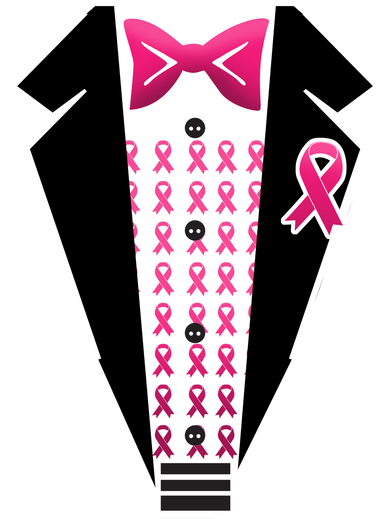 Breast Cancer Ribbon Tuxedo Button