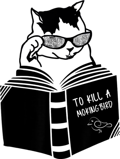 Cat Reading To Kill A Mockingbird Funny Button