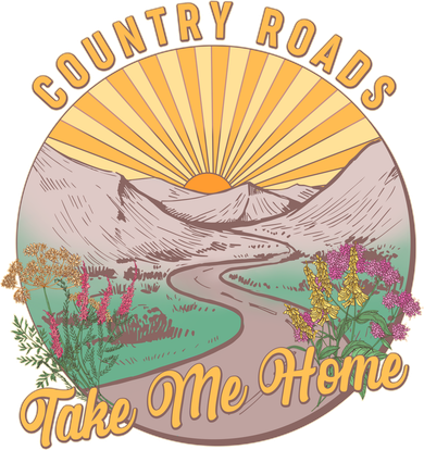 Vintage Country Roads Take Me Home  Ceramic Ornament