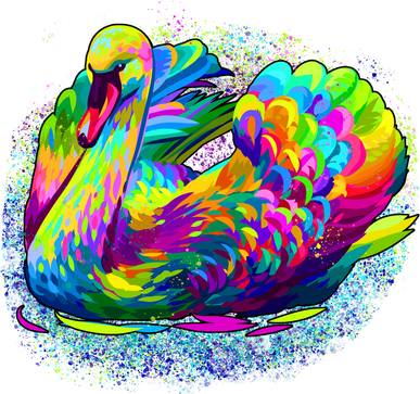 Colorful Swan Ornament