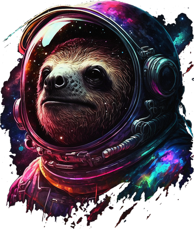 cute Sloth Astronaut in Space Suit Colorful Cosmos Women's Dry Zone Grid Polo