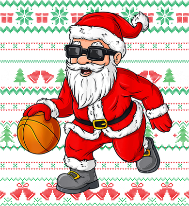 Christmas Santa Basketball Funny Sport Lover Ugly Xmas T-Shirt