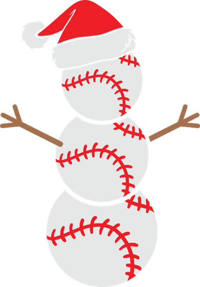 Christmas Snowman Baseball Santa Hat Xmas Baby Bodysuit