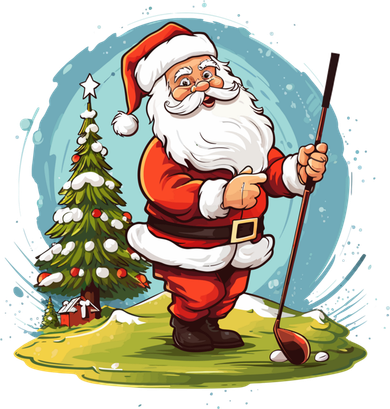 Christmas Santa Claus Golf Xmas Gift Coaster