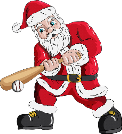 Christmas Santa Claus With Baseball Bat Baseball Coaster