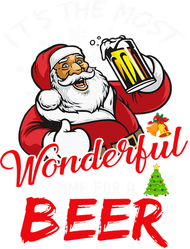 Christmas Santa Claus Drinking Beer Wonderful Time Mousepad