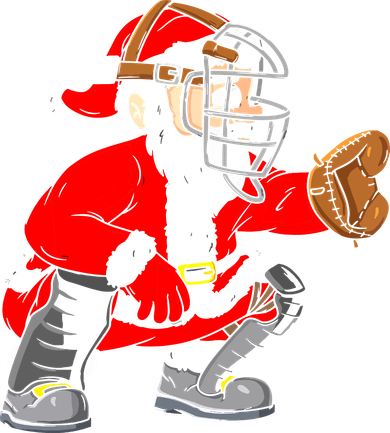 Christmas Santa Claus Baseball Catcher Coaster
