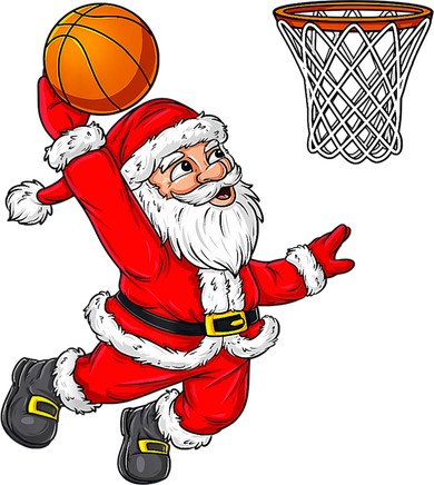 Christmas Santa Claus Dunking A Basketball Funny Xmas Women's Sweatshirt