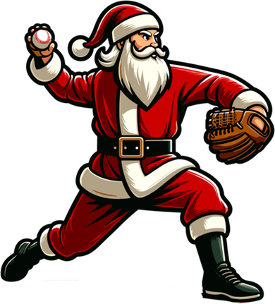 Christmas Santa Claus Baseball Pitcher Teens Xmas Funny Gift Pajama Set