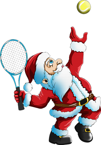 Christmas Santa Claus Tennis Game Tennis Racket Button