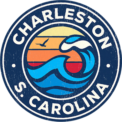 Charleston South Carolina Sc Vintage Nautical Waves Design Baby Bodysuit