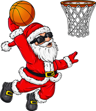 Christmas Santa Claus Dunking A Basketball Xmas Mousepad
