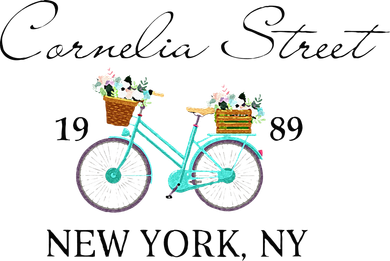 Cornelia Street Crew New York City 1989 Floral Bike Women Button