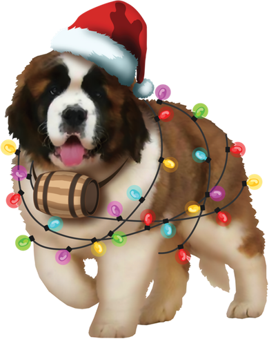 Christmas Santa Dog St Bernard Saint Xmas Dog Lover Gift Coaster