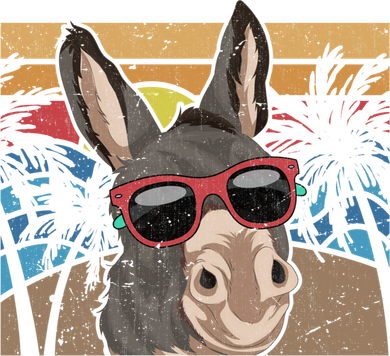 Cool Sunglasses Farm Animal Tropical Retro Donkey Gift Women's Tank Top