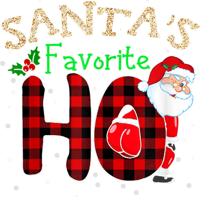 Christmas Santa's Favorite Ho Xmas Pajama Funny Naughty Kids Hoodie