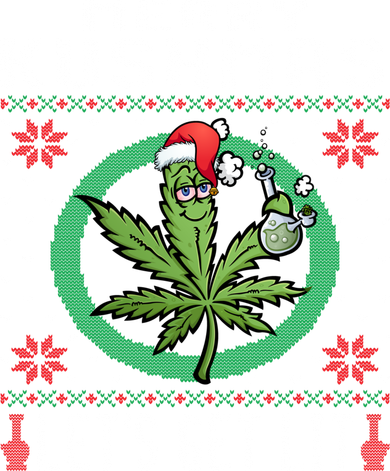 Cannabis Stoner Gift Marijuana Ugly Christmas Let's Get Lit Meaningful Gift Kids T-Shirt