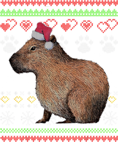 Capybara Santacool Giftclaus Ugly Christmas Sweater Holiday Lover Gift Coaster