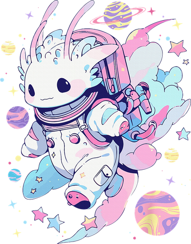 Cute Space Galaxy Axolotl Pastel Goth Aesthetic Nu Goth Toddler T-Shirt
