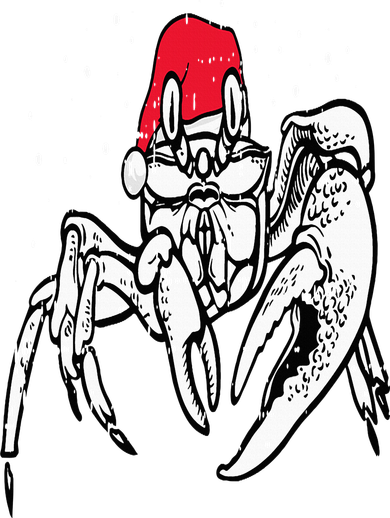 Crab Santa Hat Christmas Pajama XMas Holiday Animal Women's Sweatshirt