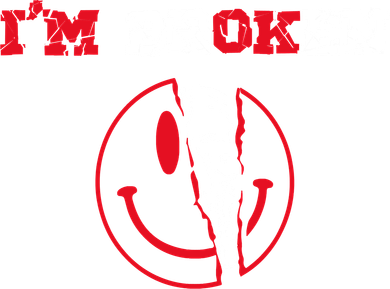 Confused Skull I'm Broken Invisible Illness I'm OK Broken Toddler Long Sleeve