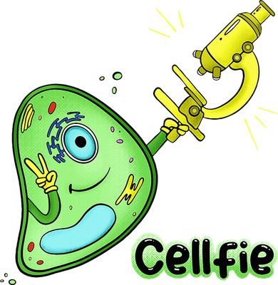 Cellfie Science Joke Biology Cell & Microscope Selfie Pun Coaster