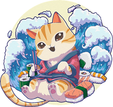 Cat Sushi Japanese Anime Kawaii Neko Ornament