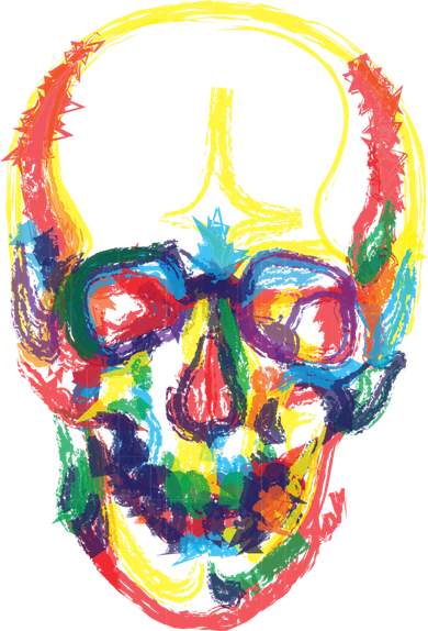 Colorful Human Splatter Skull Kids Sweatshirt