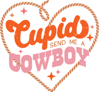 Cupid Sends Me A Cowboy Valentine's Day Button
