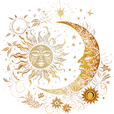 Celestial Sun Moon Flower Astrology Moon Phases Coaster
