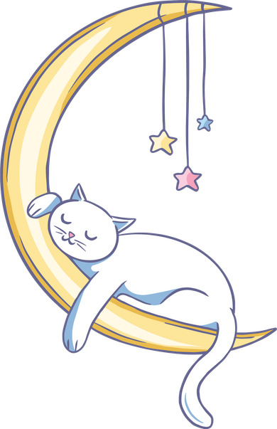 Cat Sleeping On Moon Ornament