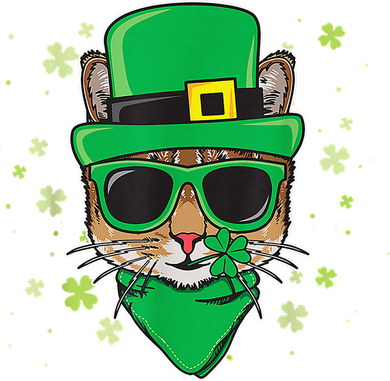 Cat St Patricks Day Leprechaun Shamrock Irish Catrick's Women's Long Sleeve Shirt